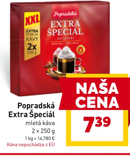 Popradská Extra špeciál originál mletá káva