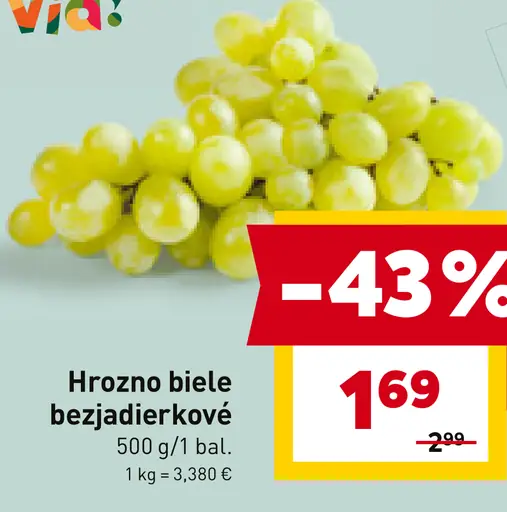 Hrozno biele bezjadierkové