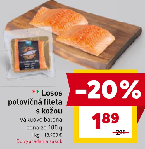 Losos polovičná fileta s kožou