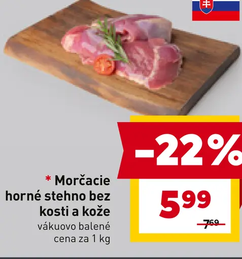 Morčacie horné stehno bez kosti a kože