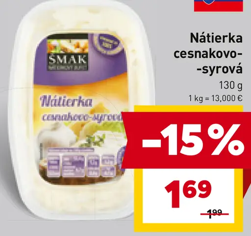 Nátierka cesnakovo-sýrová SMAK