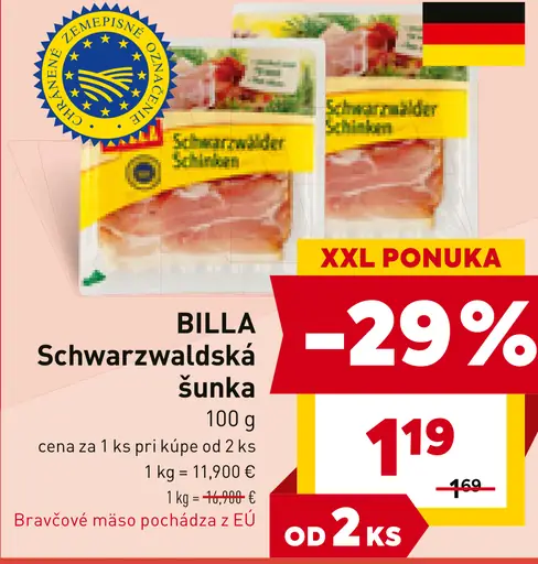 BILLA Schwarzwaldská šunka