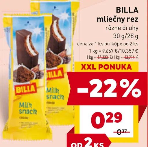 BILLA mliečny rez