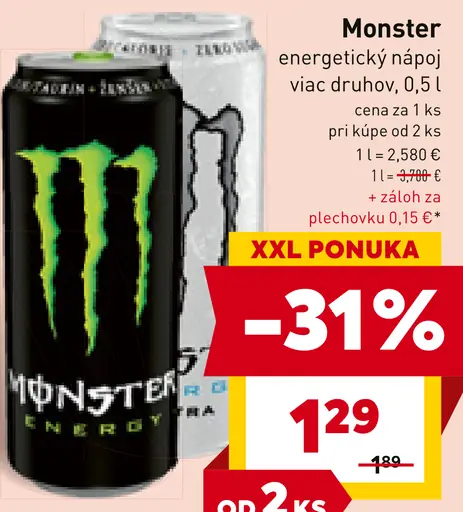 Monster energetický drink plechovka
