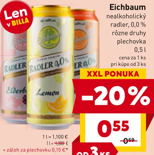 Eichbaum nealkoholický radler plechovka