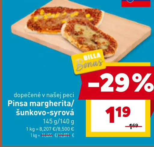 Pinsa margherita šunkovo-syrová