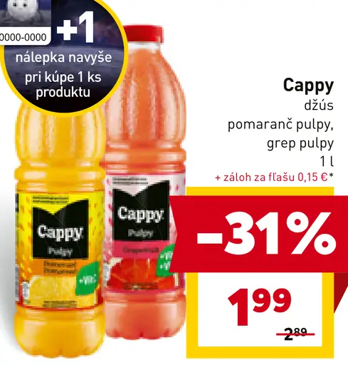 Cappy džús pomaranč, pulpy, grep pulpy