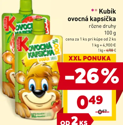 Kubík ovocná kapsička