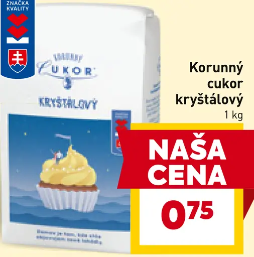 Korunný cukor kryštálový