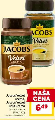 Jacobs Velvet Crema, Jacobs Velvet Gold Crema instantná káva