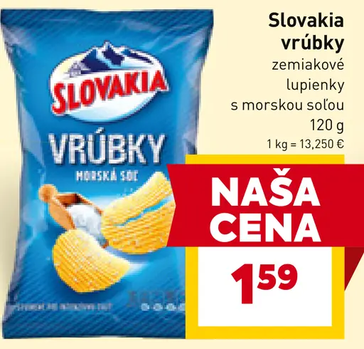 Slovakia vrúbky zemiakové lupienky s morskou soľou