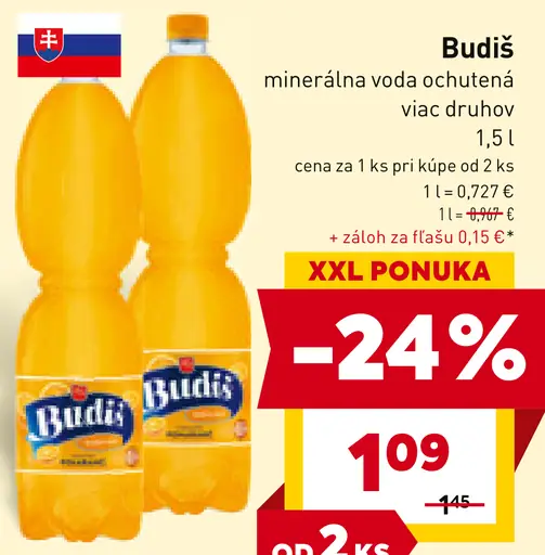 Budiš minerálna ochutená voda