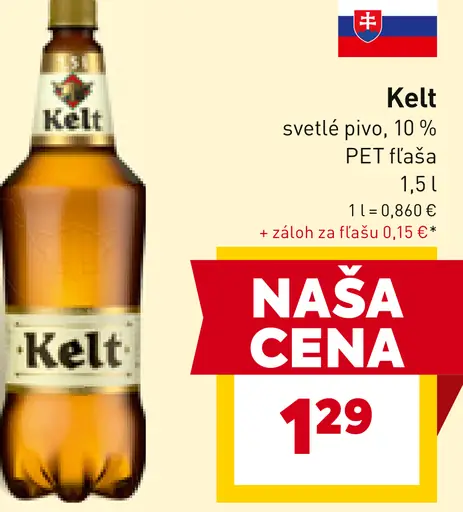 Kelt svetlé pivo PET fľaša