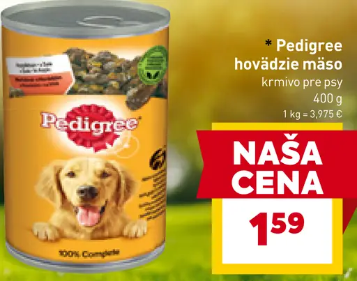 Pedigree hovädzie mäso krmivo pre psy
