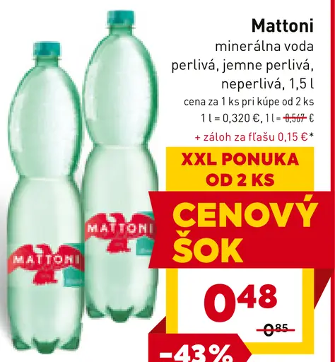 Mattoni minerálna voda perlivá