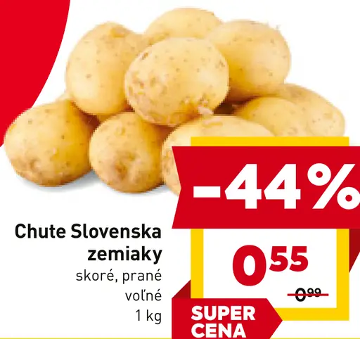 Chute Slovenska zemiaky skoré, prané
