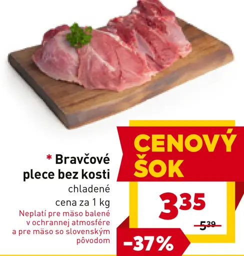 Bravčové plece bez kosti chladené
