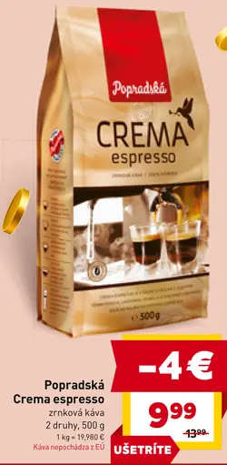 Popradská Crema Espresso zrnková káva