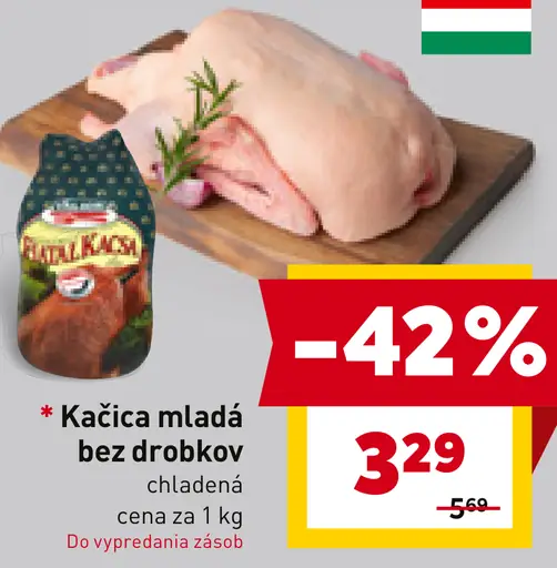 Kačica mladá bez drobkov