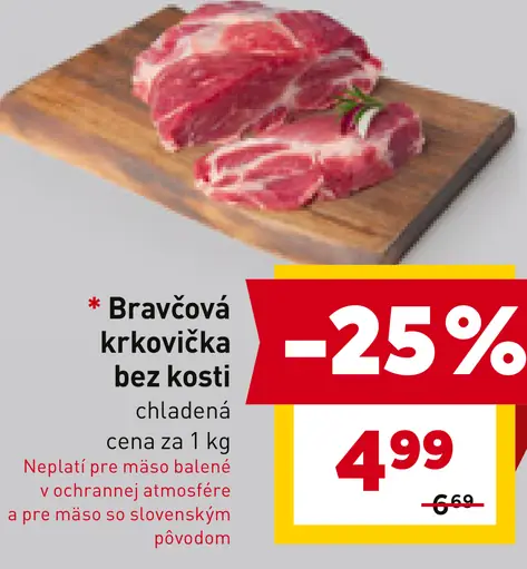 Bravčová krkovička bez kosti, plátky