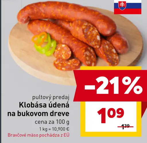 Klobása údená na bukovom dreve
