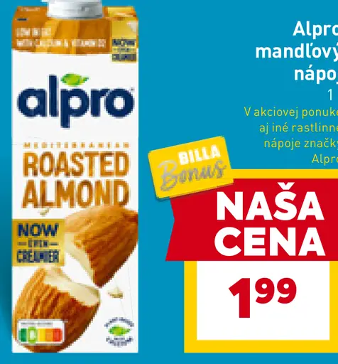 Alpro mandľový nápoj