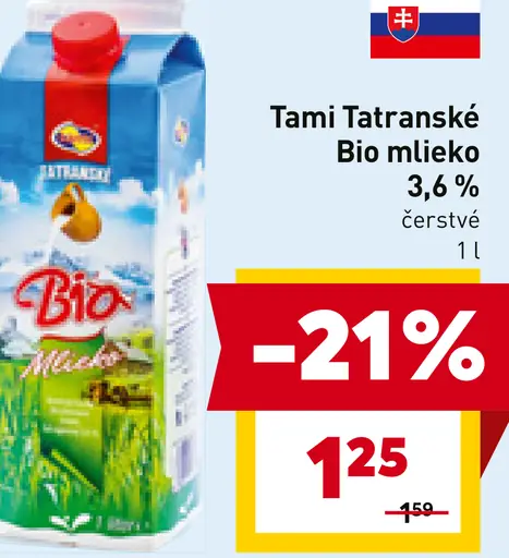 Tami Tatranské Bio mlieko