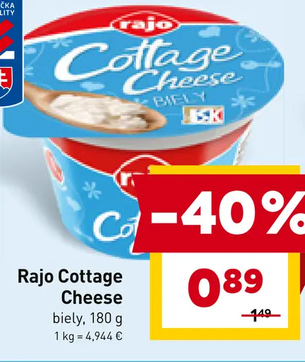Rajo Cottage Cheese biely