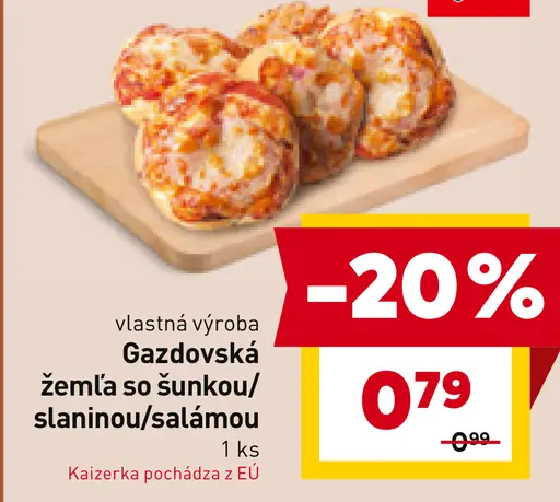 Gazdovská žemľa so šunkou/slaninou/salámou