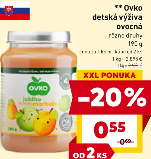 Ovko ovocná detská výživa