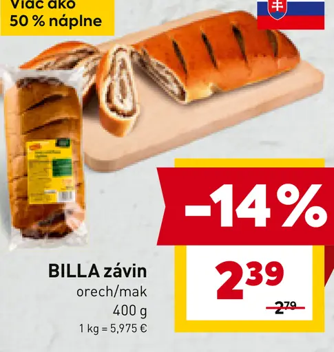 BILLA závin orech/mak