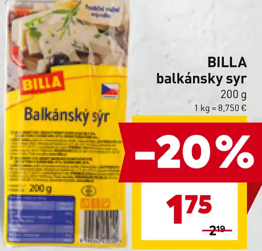 BILLA balkánsky syr