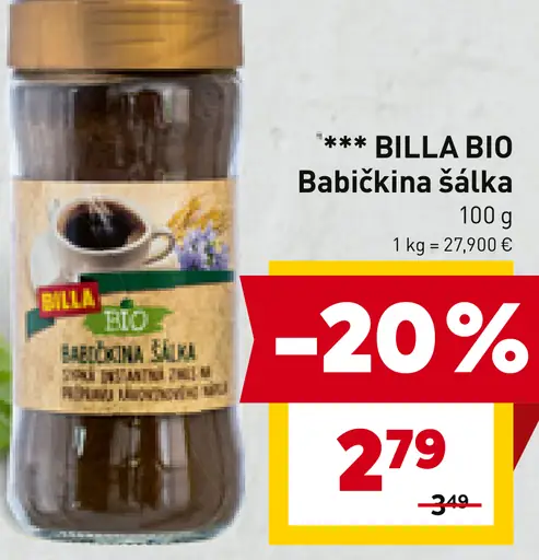 BILLA BIO Babičkina šálka