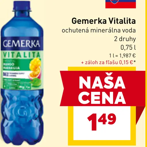 Gemerka Vitalita funkčná ochutená minerálna voda