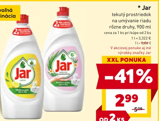 Jar tekutý prostriedok na umývanie riadu