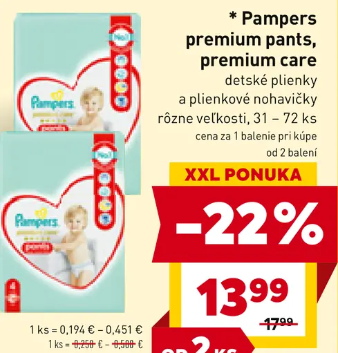 Pampers premium pants, premium care