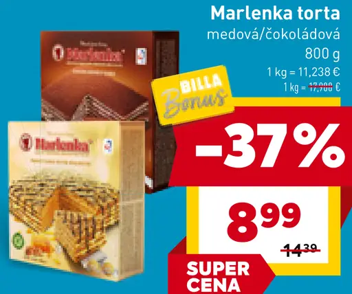 Marlene torta medová/čokoládová