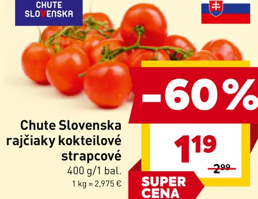 Chute Slovenska rajčiaky kokteilové strapcové