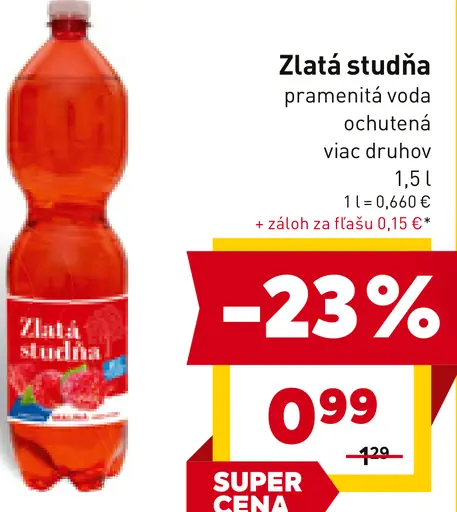 Zlatá studňa ochutená voda