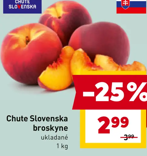 Chute Slovenska broskyne ukladané