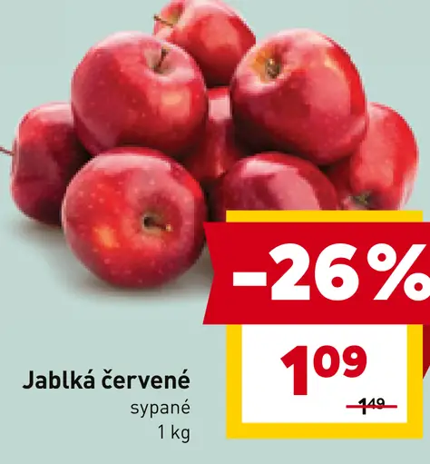 Jablká červené sypané
