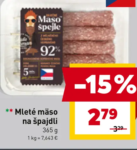 Mleté mäso na špajdli