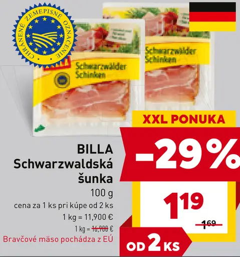 BILLA Schwarzwaldská šunka