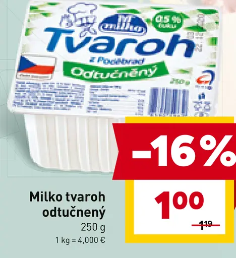 Milko tvaroh polotučný
