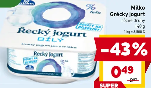 Milko Grécky jogurt biely