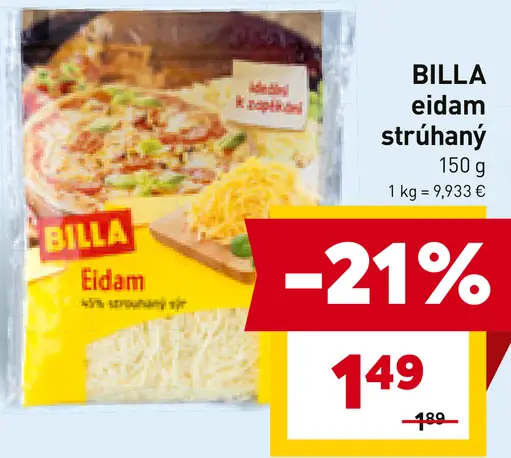 BILLA eidam strúhaný