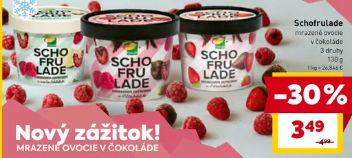 Schofrulade mrazené ovocie v čokoláde