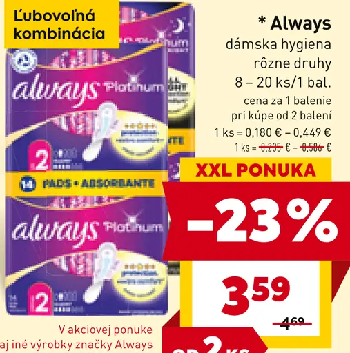 Always dámska hygiena