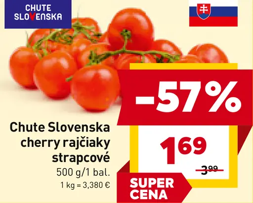 Chute Slovenska rajčiaky cherry strapcové Čerinka