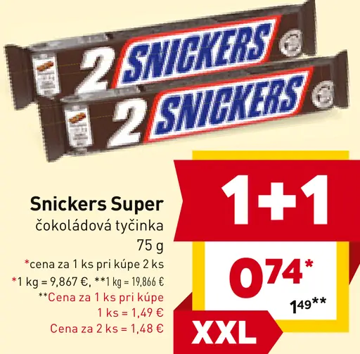 Snickers Super čokoládová tyčinka